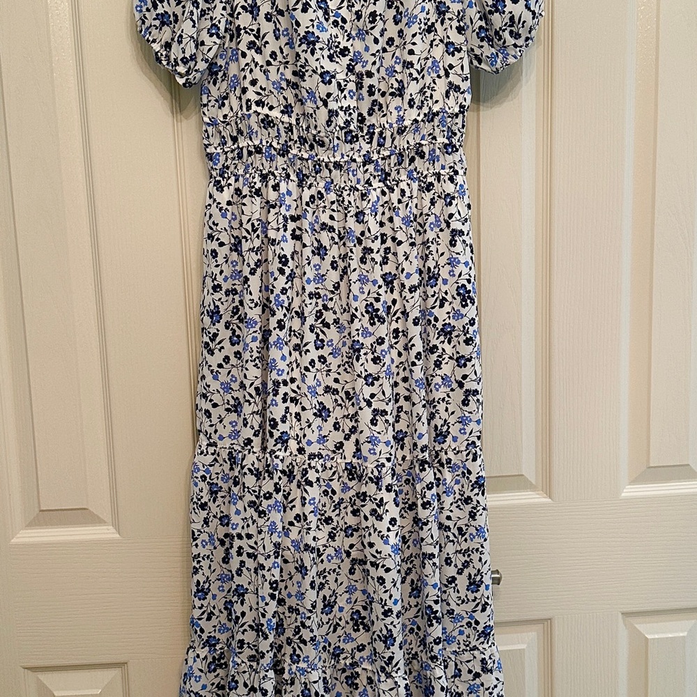 Ces Femme Blue and White Floral Dress